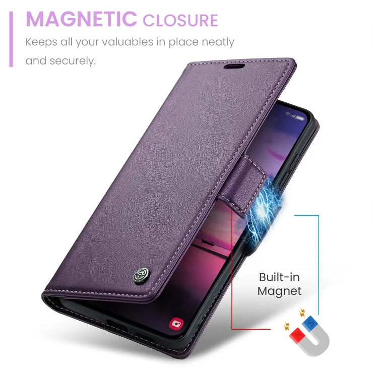 CASEME For Samsung Galaxy S26+ Case  023 Series RFID Blocking Glossy Stand Phone Cover - Purple