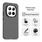 Xiaomi Redmi Note 15 Pro 5G Case PC + TPU + PET Matte Anti-Drop Phone Back Cover - Black