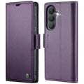 CASEME For Samsung Galaxy S26+ Case 023 Series RFID Blocking Glossy Stand Phone Cover - Purple