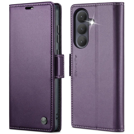 CASEME Samsung Galaxy S26+ -suojakuori, 023-sarja, RFID-suojattu, kiiltävä, jalusta, puhelinkotelo - violetti