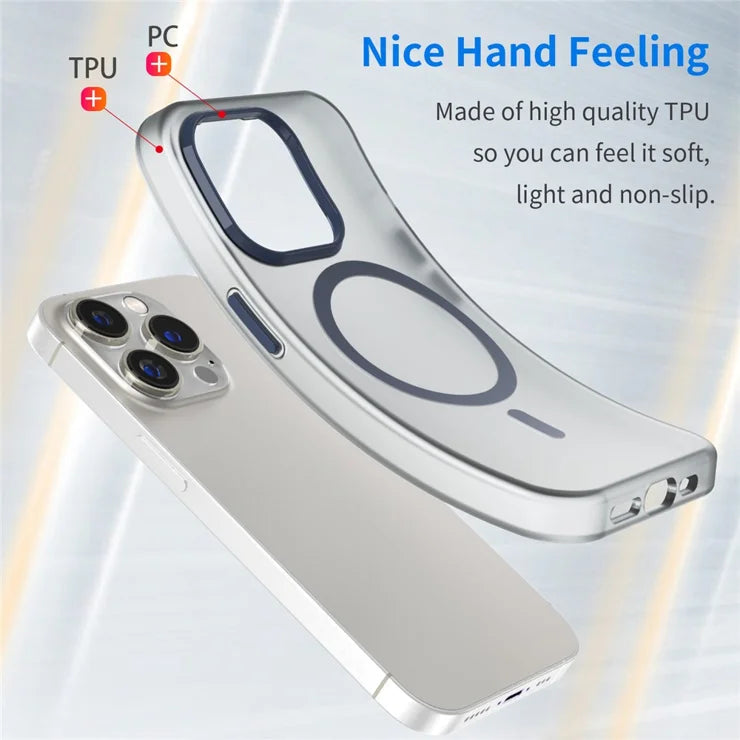 Magnetic Case for iPhone 14 Pro Max Compatible with MagSafe Translucent Matte Back Cover - Dark Blue