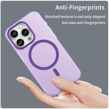 Magnetic Case for iPhone 14 Pro Max Compatible with MagSafe Translucent Matte Back Cover - Dark Purple