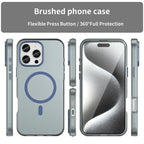 iPhone 16 Pro Max Case Compatible with MagSafe TPU + PC Slim Matte Translucent Phone Cover - Dark Blue