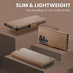 CASEME For Samsung Galaxy S26 Ultra Case 023 Series RFID Blocking Glossy Stand Phone Cover - Brown
