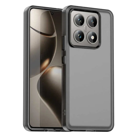 Xiaomi 14T Pro Case PC+TPU+PET Matte Anti-Drop Phone Back Cover - Black