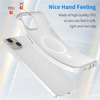 iPhone 15 Plus / 14 Plus Magnetic Case Translucent Matte Anti-Fingerprint Phone Cover - White