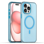 iPhone 15 Pro Max Translucent Case Magnetic Phone Cover Compatible with MagSafe - Blue