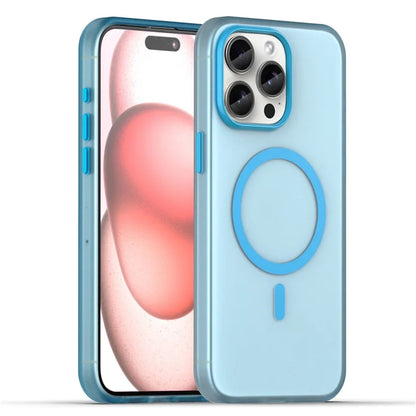 iPhone 15 Pro Max Translucent Case Magnetic Phone Cover Compatible with MagSafe - Blue