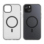 iPhone 15 Plus / 14 Plus Magnetic Case Translucent Matte Anti-Fingerprint Phone Cover - Black