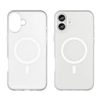 iPhone 16 Plus Case Compatible with MagSafe TPU + PC Slim Matte Translucent Phone Cover - White