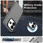 Xiaomi Redmi Note 14 5G Case PC+TPU+PET Matte Anti-Drop Phone Back Cover - Black