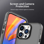 iPhone 15 Pro Max Case PC+TPU+PET Matte Anti-Drop Phone Back Cover - Black