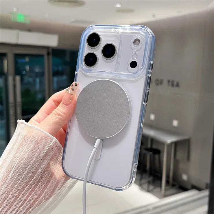 iPhone 17 Pro Magnetic Clear Case PC +TPU Hybrid Phone Cover Compatible with MagSafe