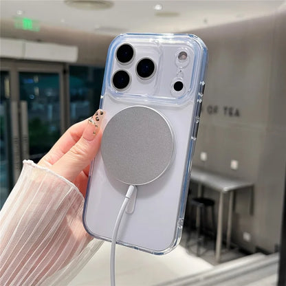 iPhone 17 Pro Magnetic Clear Case PC +TPU Hybrid Phone Cover Compatible with MagSafe