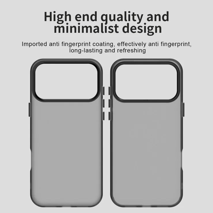 iPhone 17 Pro Case PC + TPU + PET Matte Anti-Drop Phone Back Cover - Black
