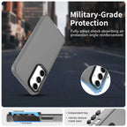 Samsung Galaxy S24 FE Case PC+TPU+PET Matte Anti-Drop Phone Back Cover - Black