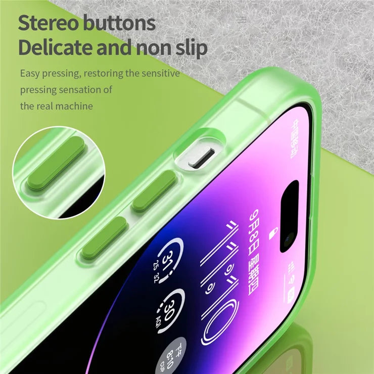 Magnetic Case for iPhone 14 Pro Max Compatible with MagSafe Translucent Matte Back Cover - Fluorescent Green