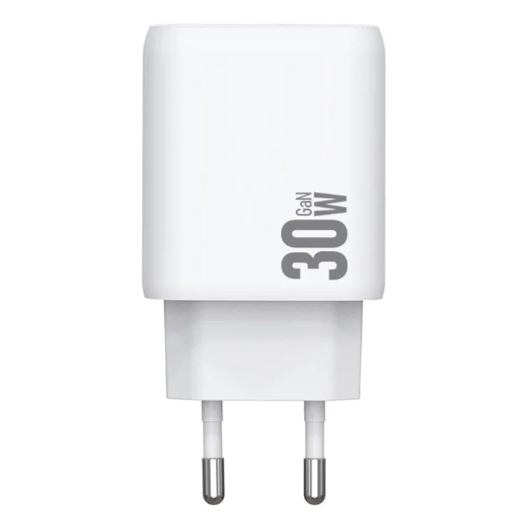AMORUS PD 30W Type-C + QC 18W USB-A Dual Port GaN Power Adapter Hurtig Oplader til Telefon Tablet - EU Stik