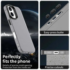 iPhone 16 Plus Case PC+TPU+PET Matte Anti-drop Phone Back Cover - Black