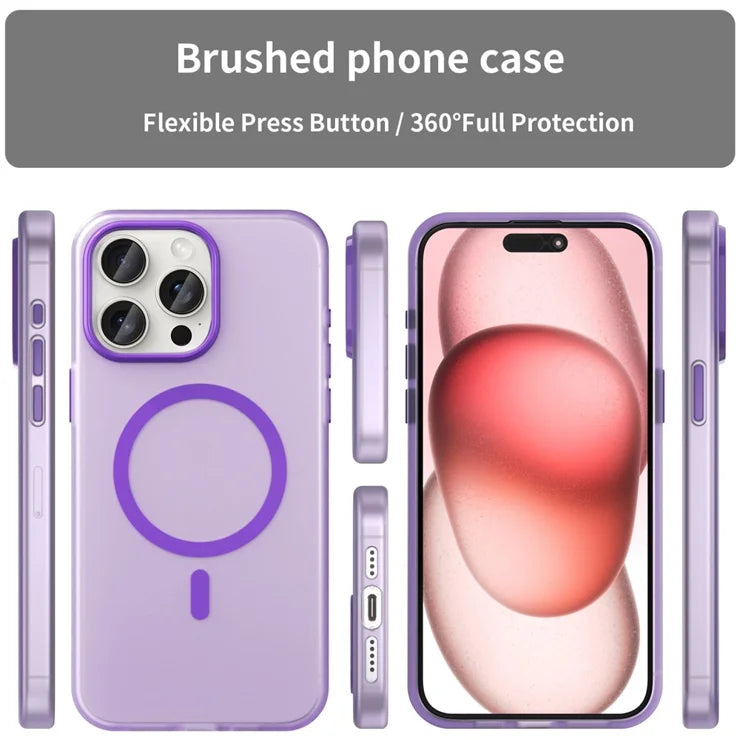 iPhone 15 Pro Case Translucent Matte Back Slim Phone Cover - Dark Purple