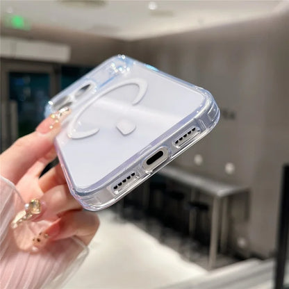 iPhone 17 Pro Magnetic Clear Case PC +TPU Hybrid Phone Cover Compatible with MagSafe