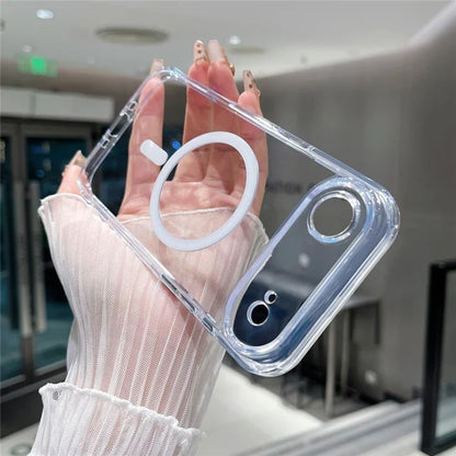 iPhone Air Magnetic Clear Case PC +TPU Hybrid Phone Cover Kompatibel med MagSafe