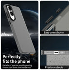 Samsung Galaxy S25 Edge Case PC + TPU + PET Matte Anti-Drop Phone Back Cover - Black