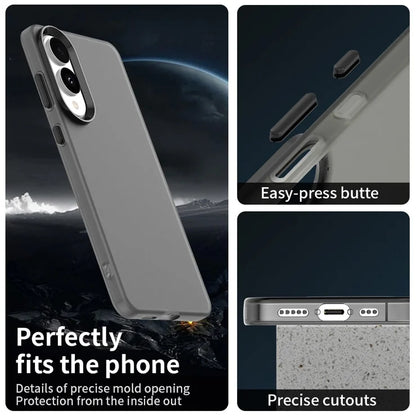 Samsung Galaxy S25 Edge Case PC + TPU + PET Matte Anti-Drop Phone Back Cover - Black