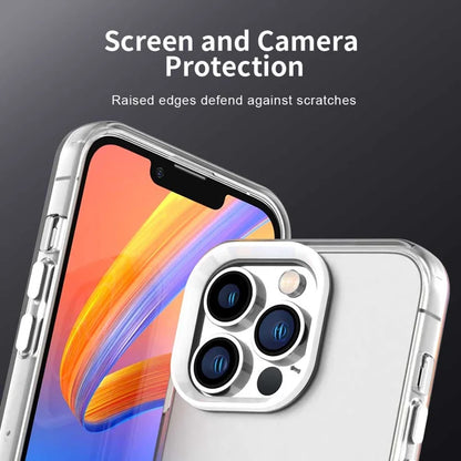 iPhone 13 Pro Case PC+TPU+PET Matte Anti-Drop Phone Back Cover - White