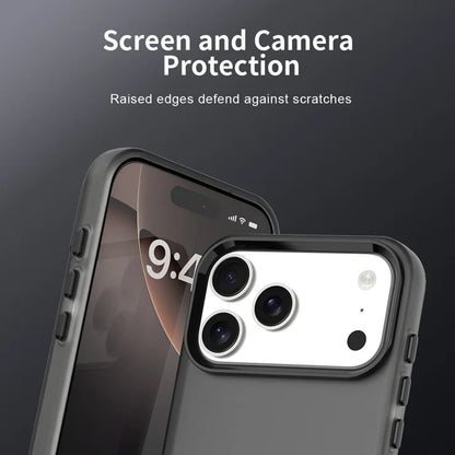 iPhone 17 Pro Case PC + TPU + PET Matte Anti-Drop Phone Back Cover - Black
