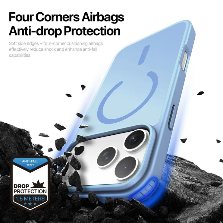 DUX DUCIS Yind Series For iPhone 17 Pro Case TPU + PC Matte Phone Cover Compatible with MagSafe - Baby Blue