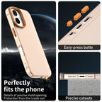 iPhone 16 Plus Case PC+TPU+PET Matte Anti-drop Phone Back Cover - Orange