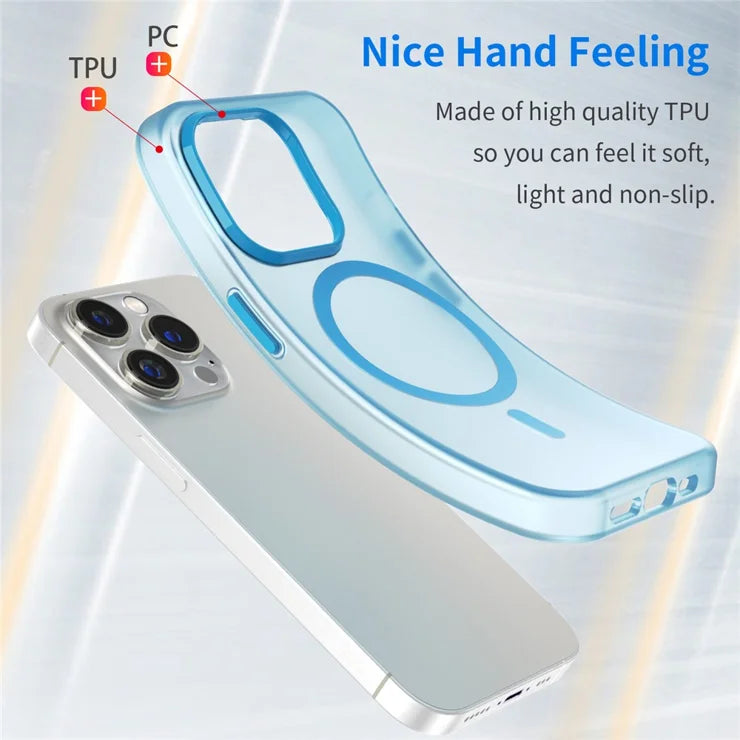 Magnetic Case for iPhone 14 Pro Max Compatible with MagSafe Translucent Matte Back Cover - Blue