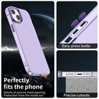 iPhone 15 Plus / 14 Plus Case PC+TPU+PET Matte Anti-Drop Phone Back Cover - Purple